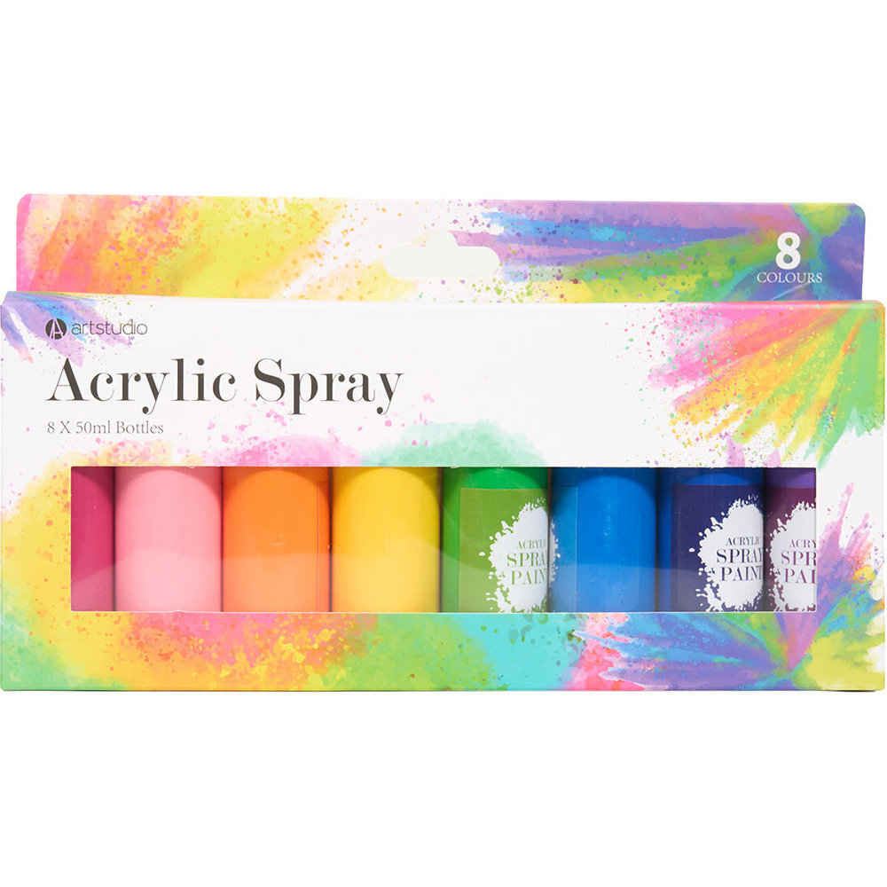 Set of 8 Acrylic Spray Paints Image 2