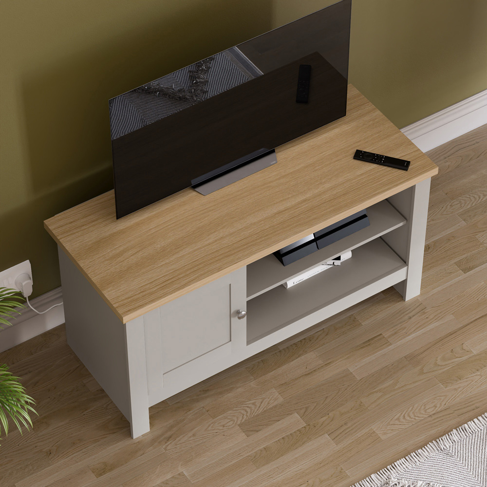 Vida Designs Arlington Single Door 2 Shelf Grey TV Unit Image 5