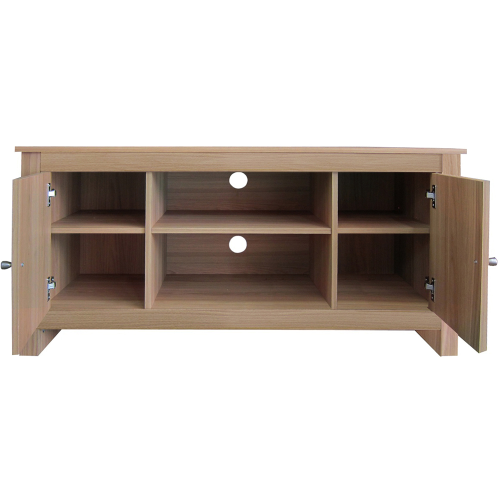 Loft24 Emerald 2 Door 2 Shelf Oak TV Stand Image 4