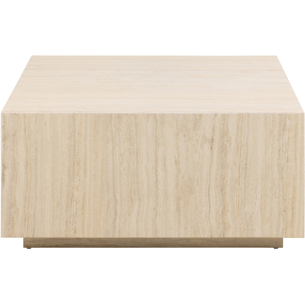 Florence Dice Light Travertine Effect Square Coffee Table Image 3