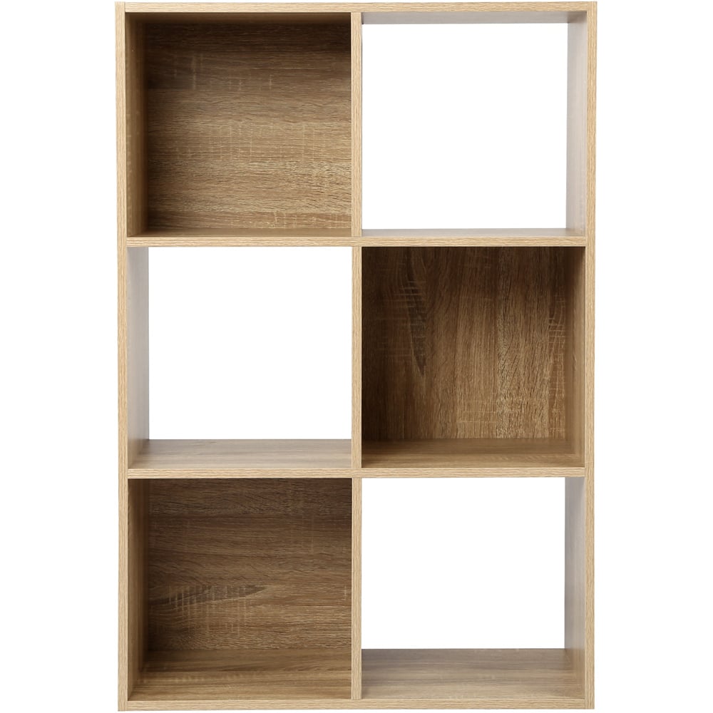Jane 6 Shelf Oak Cube Storage Unit Image 2