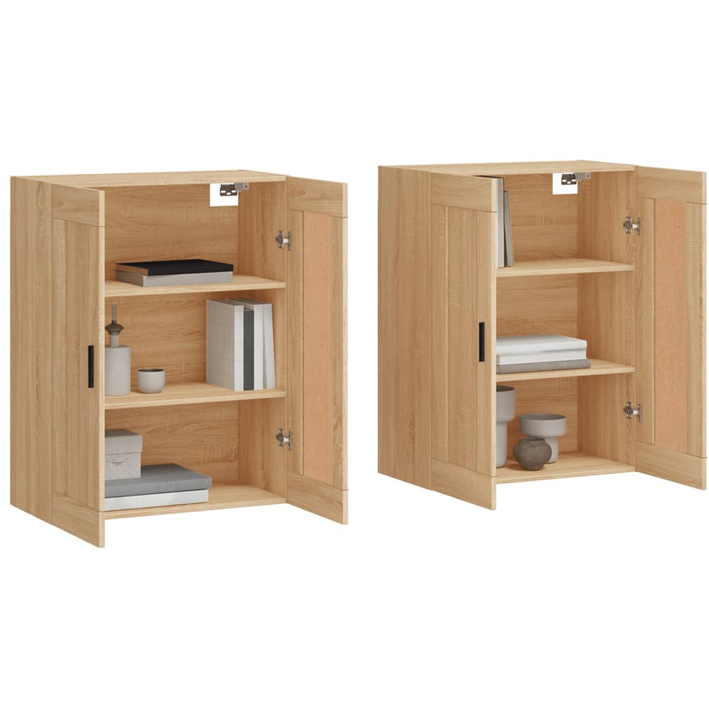 vidaXL 2 Door Sonoma Oak Wall Mounted Cabinet Set of 2 Image 3