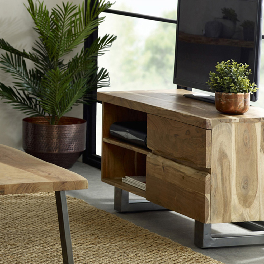 Brooklyn Barima 2 Door 2 Shelf Wooden TV Unit Image 6