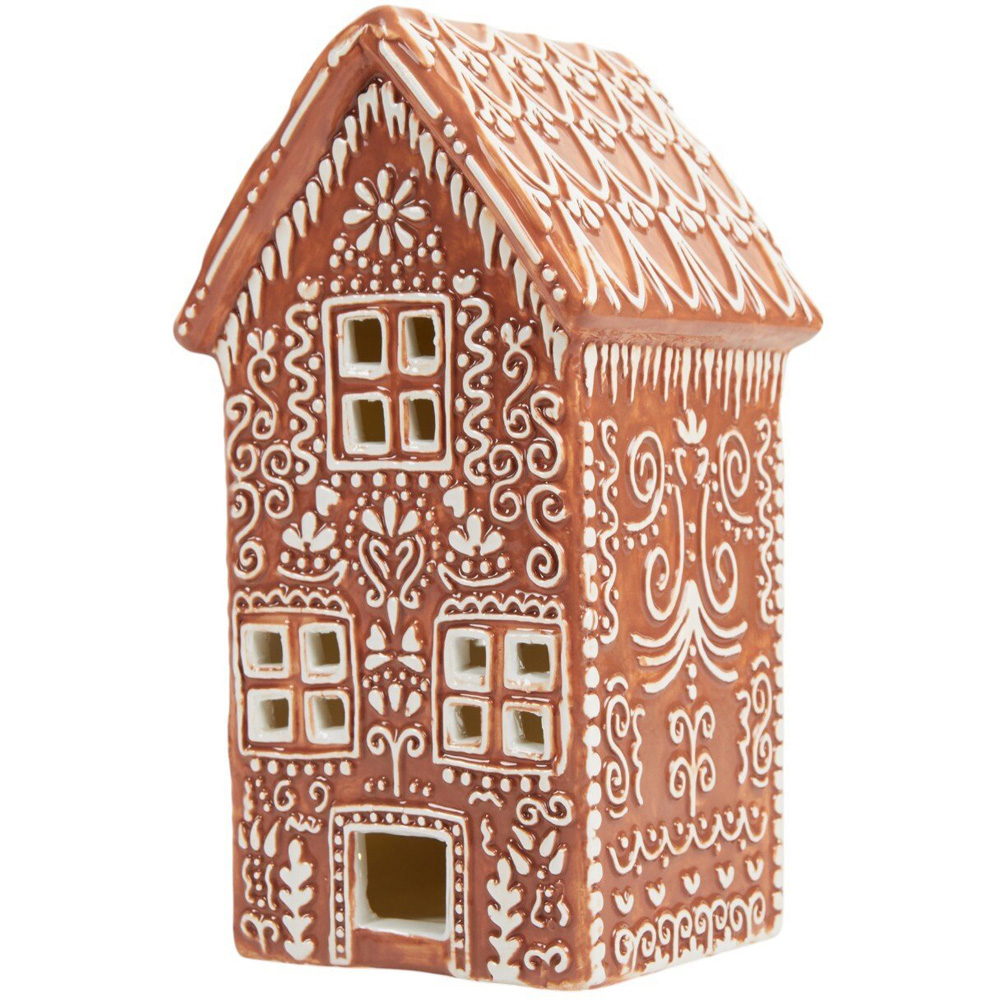 Gingerbread LED House Ornament Brown Image 2