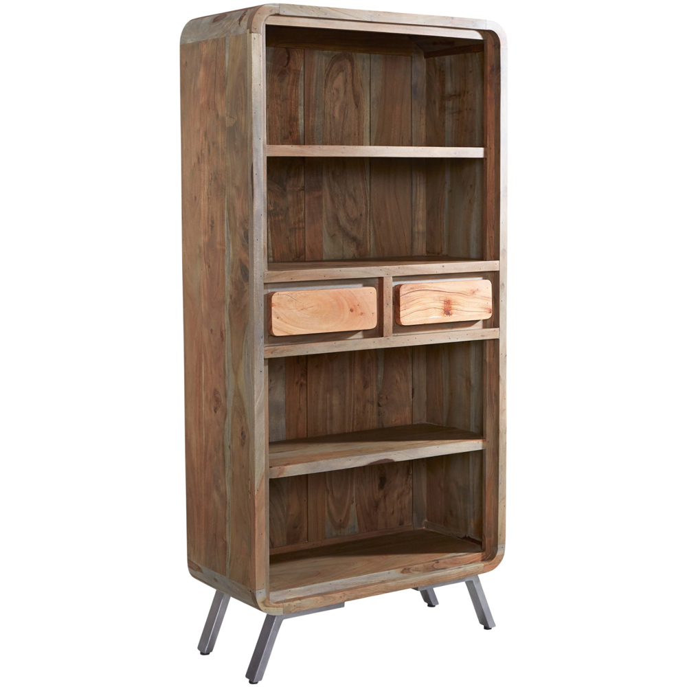 Brooklyn 2 Drawer 4 Shelf Hardwood Bookcase Image 2