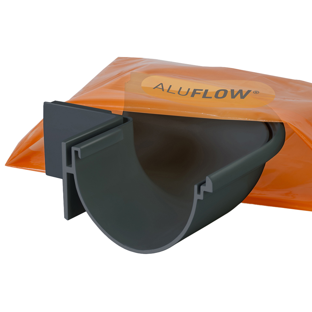 Aluflow Grey 90 Degrees Deep External Gutter Angle Image 1