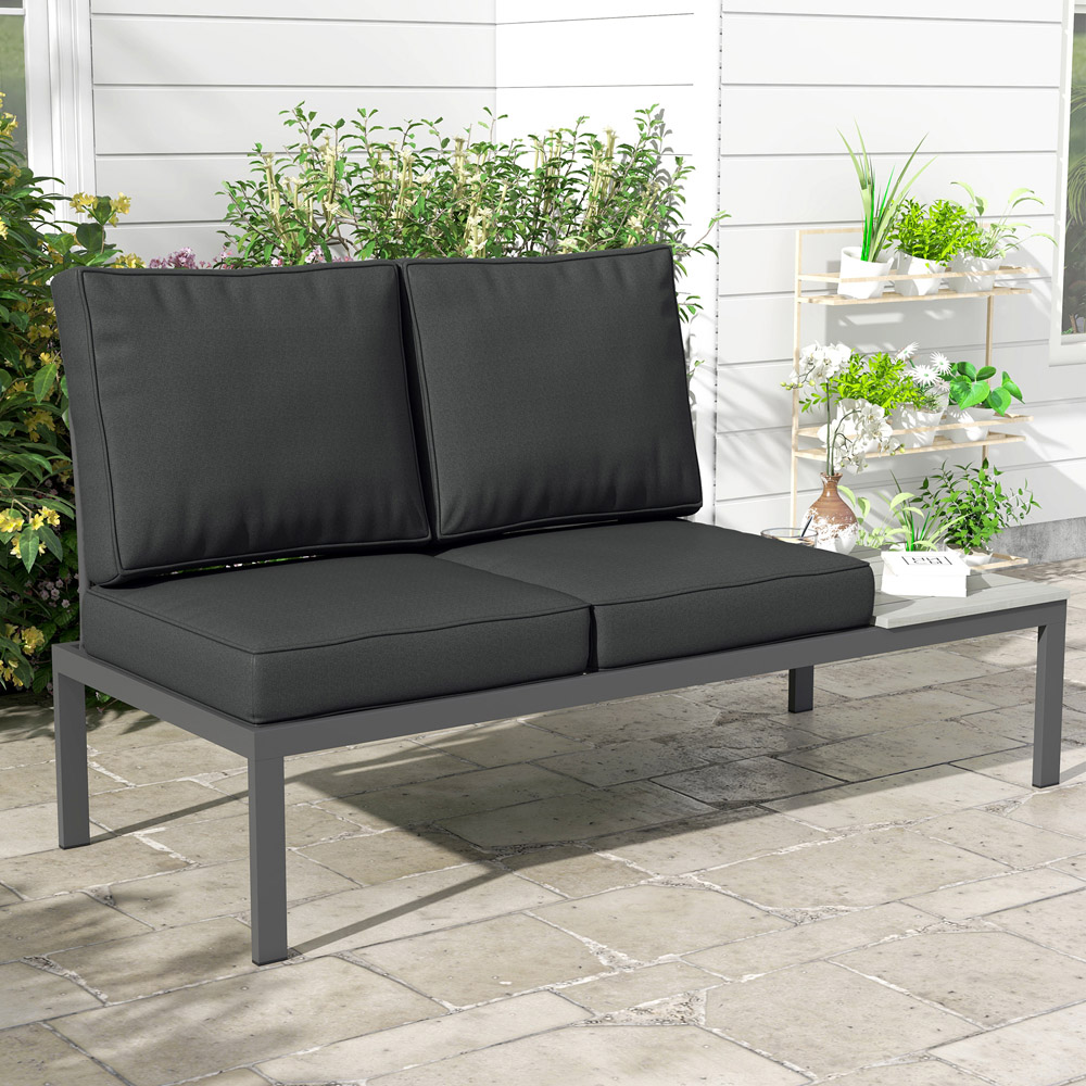 Outsunny Charcoal Grey 3 Piece Back and Seat Replacement Cushion 66 x 117cm Image 2