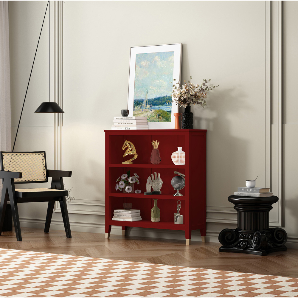 Palazzi 3 Shelves Red Bookcase Image 8