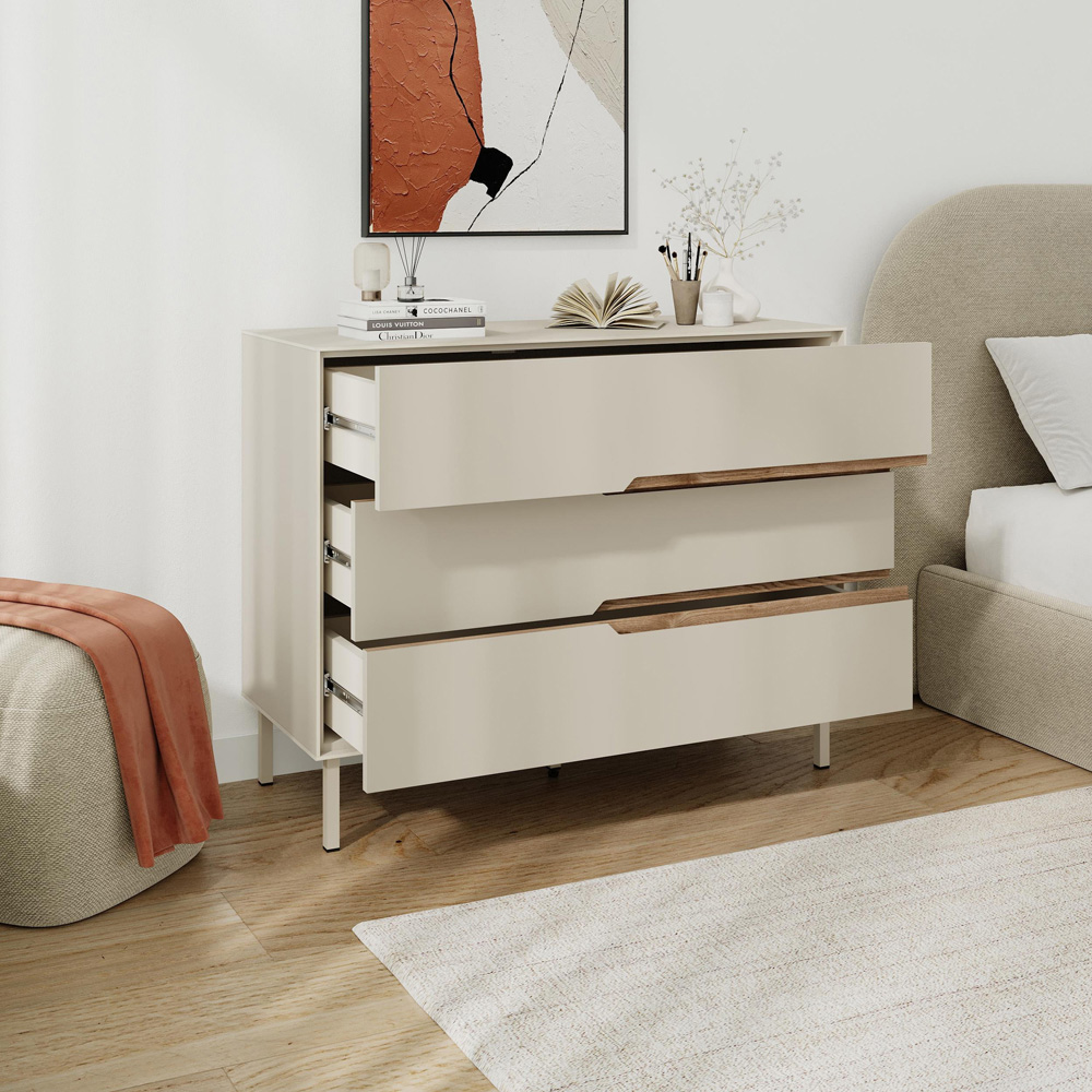 Decortie Arch 3 Drawer Sandstone Dresser Image 4
