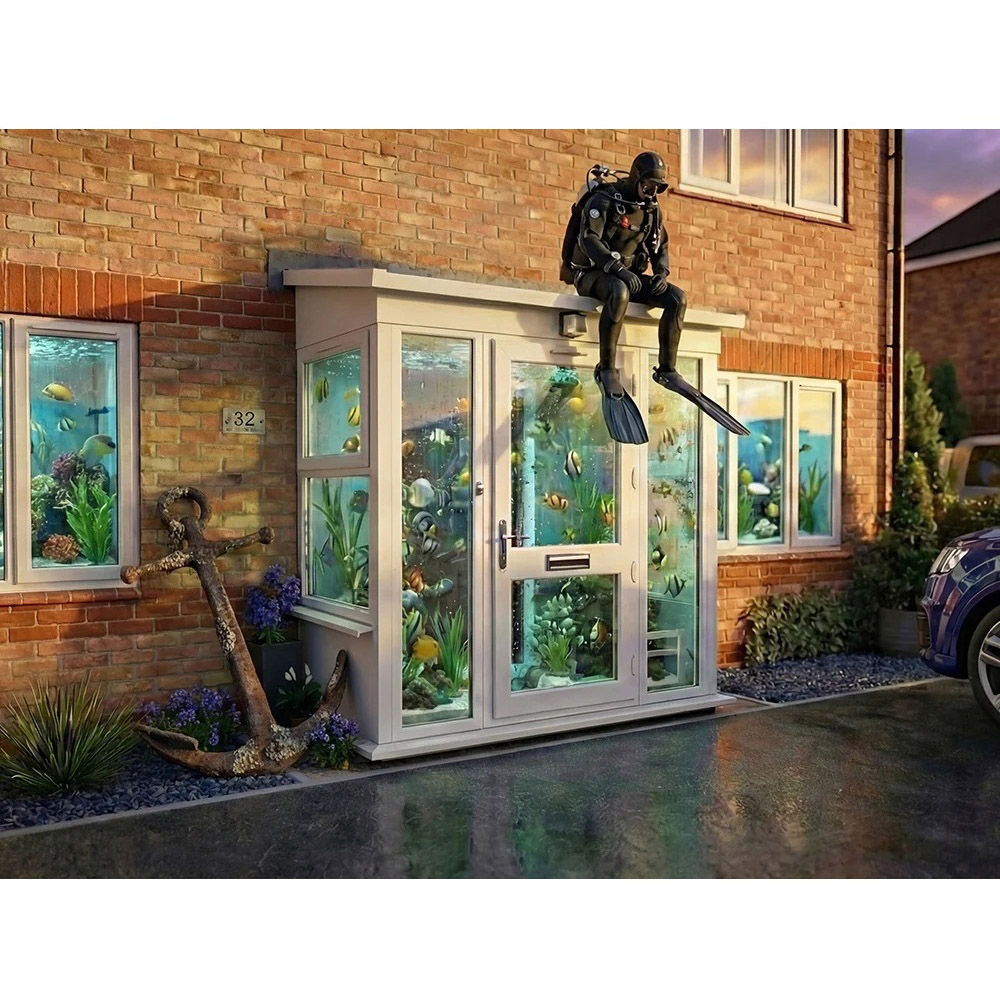 Dunster House Composite AddPorch White uPVC Superfelt Right Hand Door and Windows 2000 x 1000mm Image 5