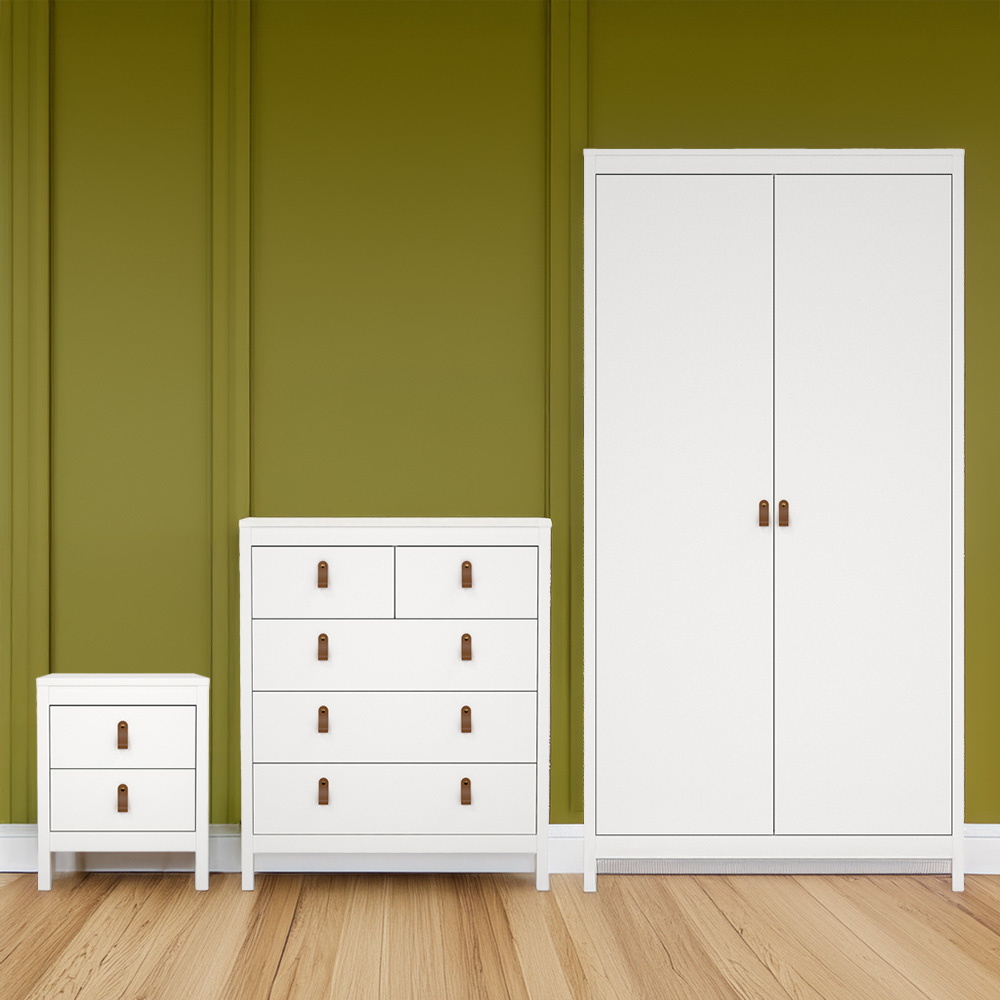 Florence Barcelona White 3 Piece Bedroom Furniture Set Image 1