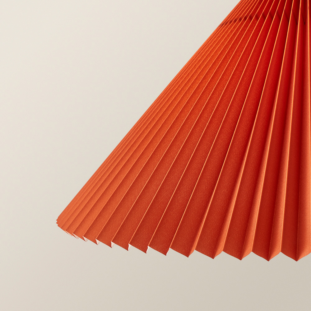 ValueLights Akira Burnt Orange Pleated Shade LED Pendant Light Image 3