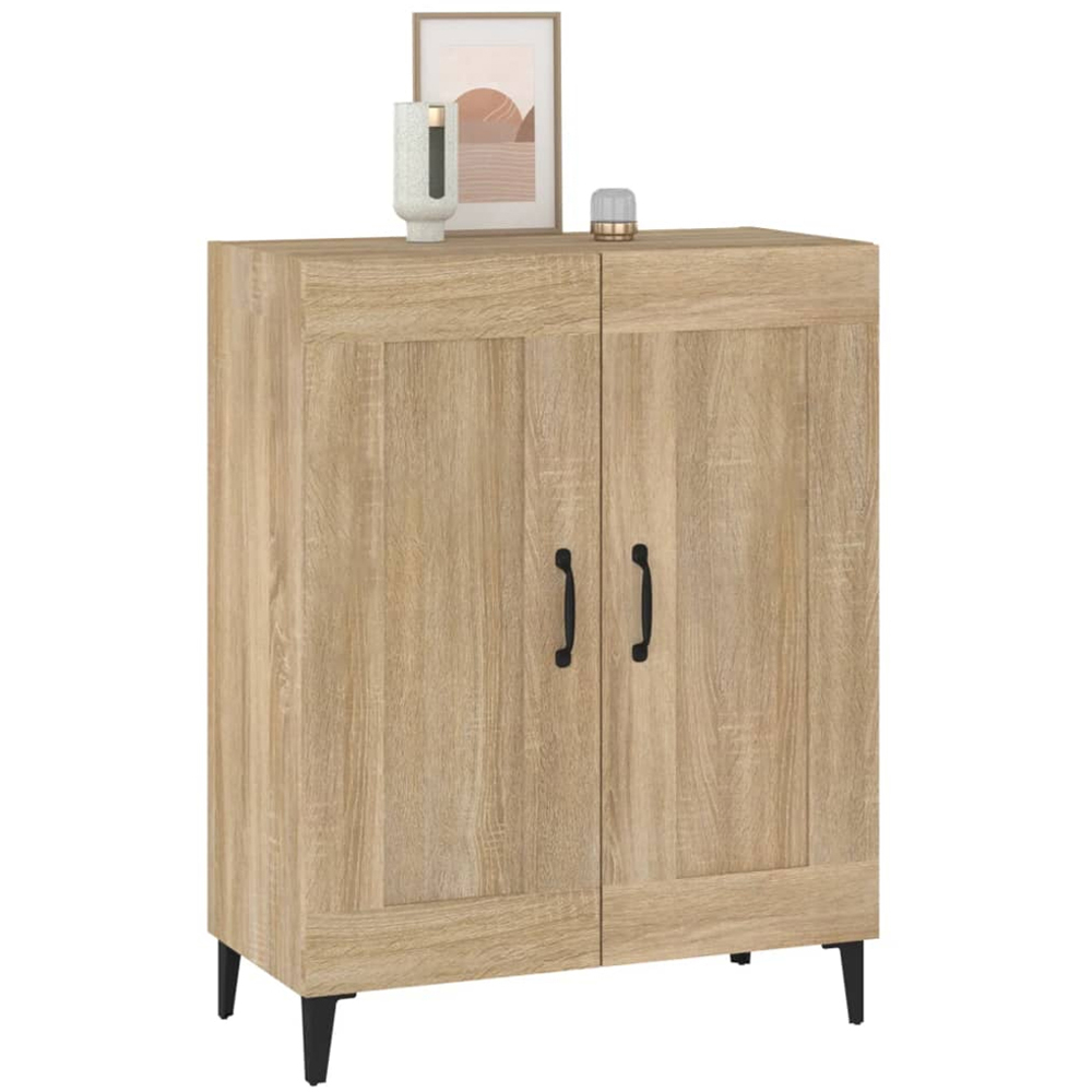 vidaXL 2 Door Sonoma Oak Sideboard with Metal Handles Image 5
