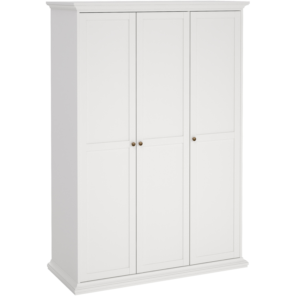 Florence Paris 3 Door White Wardrobe Image 2