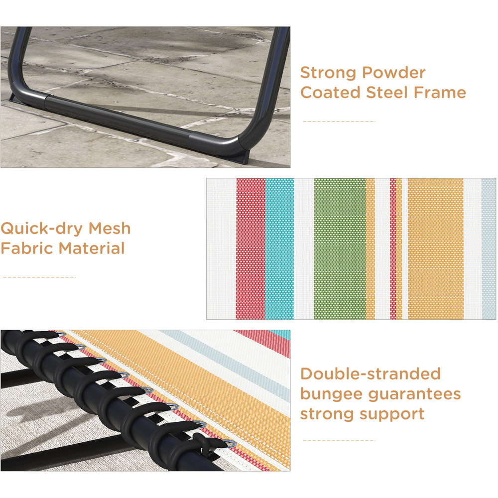 Outsunny Set of 2 Multicolour Foldable Cot Sun Lounger Image 5