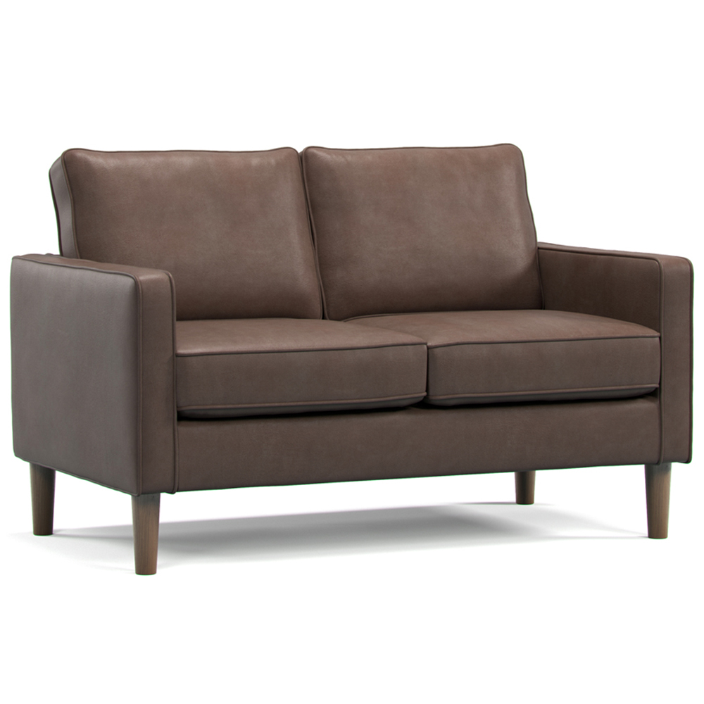 Regan 2 Seater Brown Faux Leather Sofa Image 2