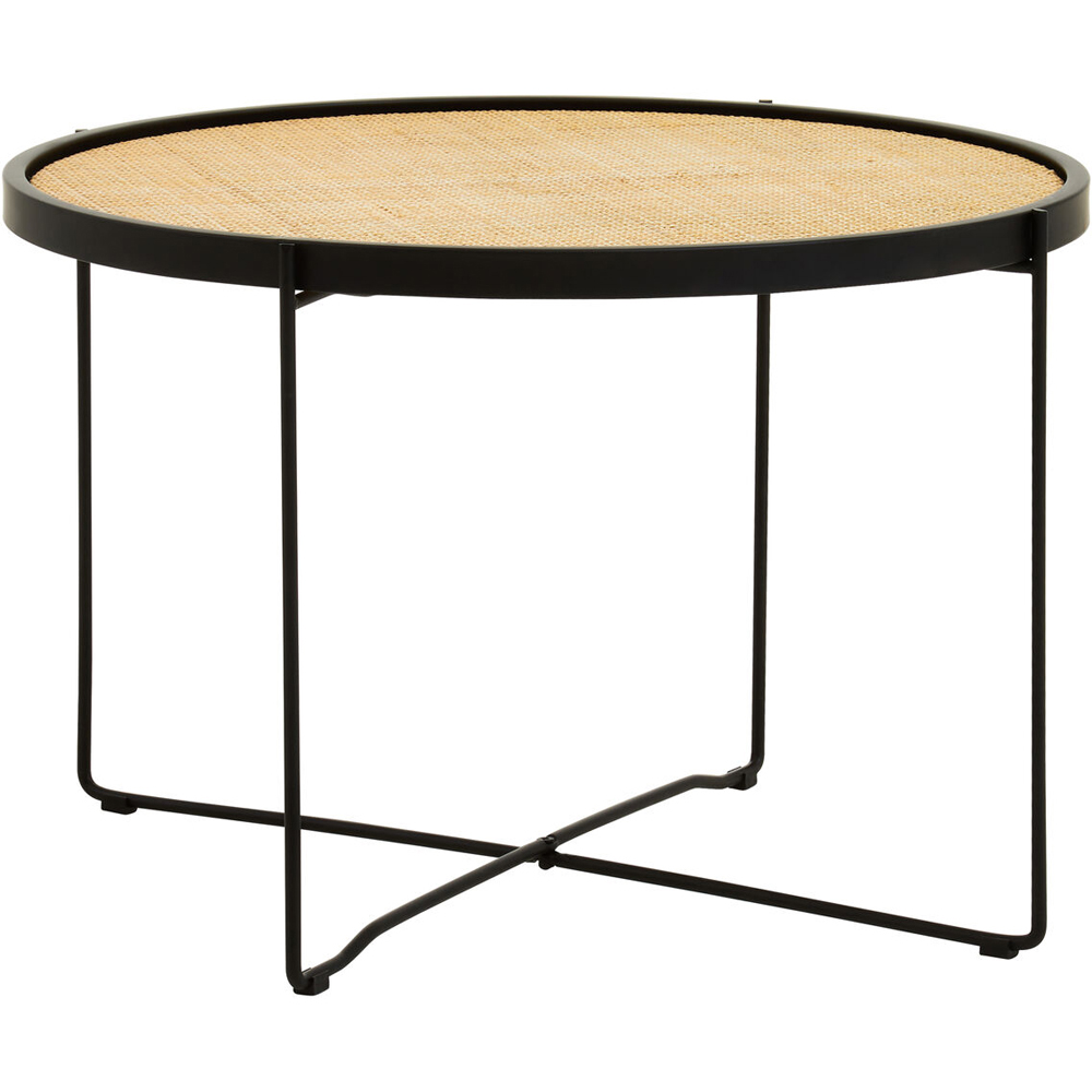 Premier Housewares Natural Rattan Top Round Coffee Table Image 2