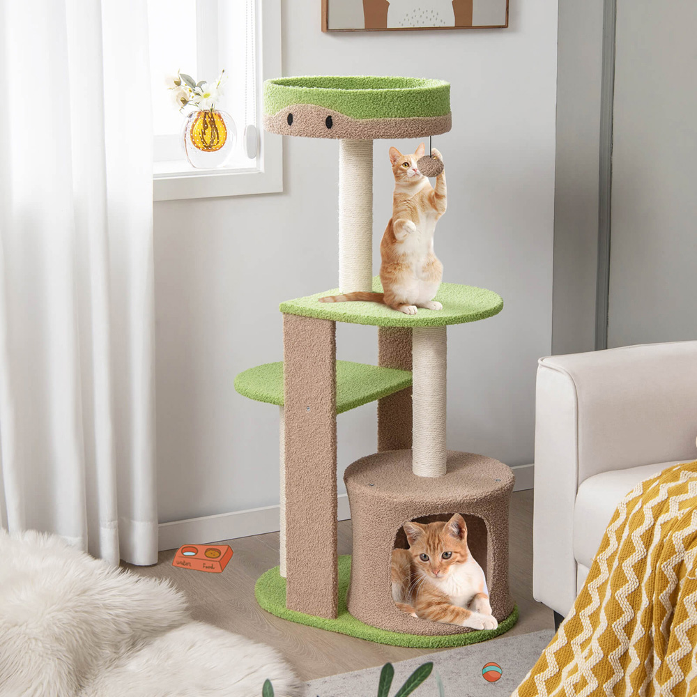 Costway Perch Green Cat Tree with Condo Image 4
