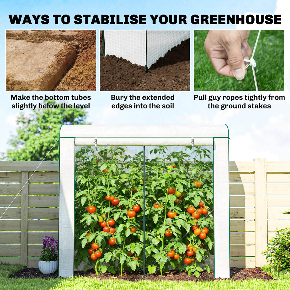 Outsunny White PE Cover Portable 6.5 x 2.4ft Greenhouse Image 7