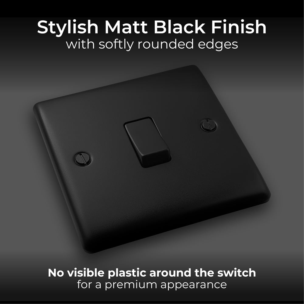 BG Nexus 2 Way 20A Matt Black Single Switch 5 Pack Image 5