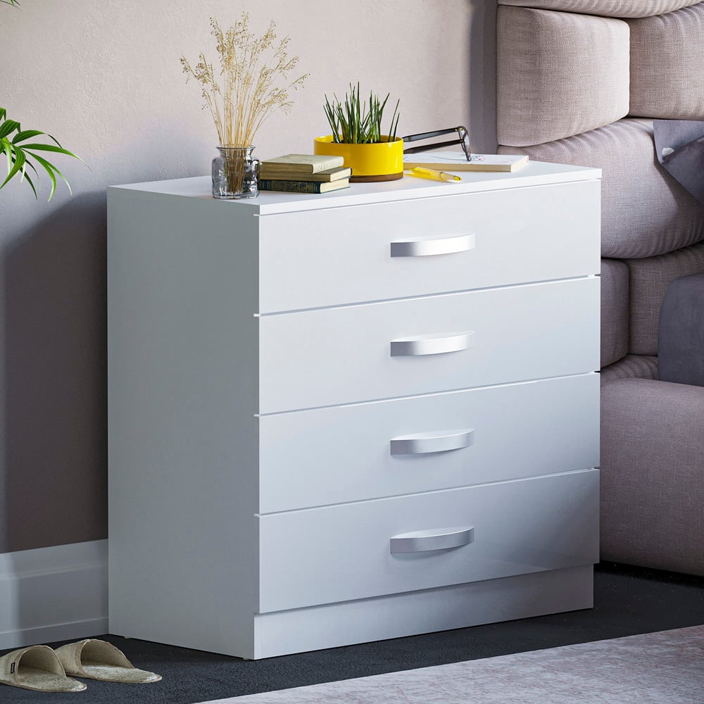 Vida Designs Hulio 4 Drawer White Chest of Drawers Image 7