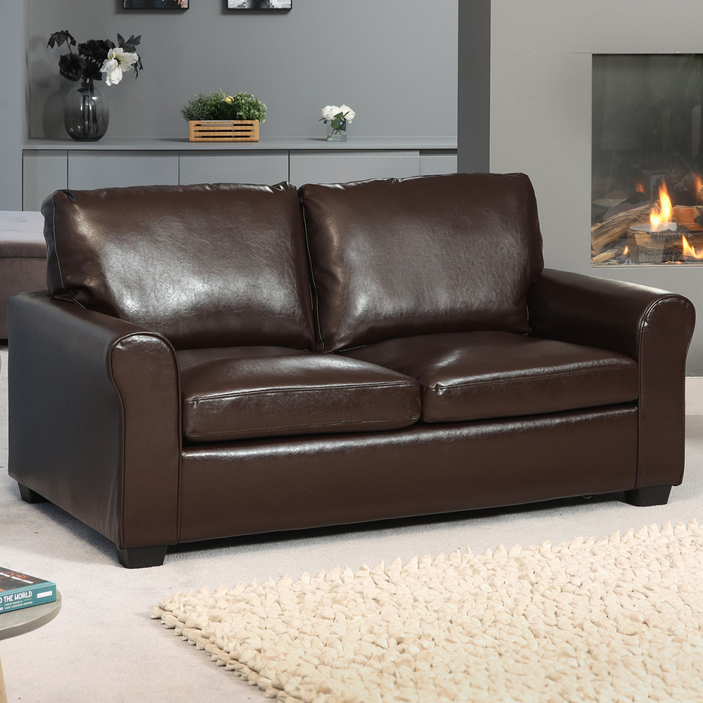 Lauderdale Double Sleeper Brown Bonded Leather Sofa Bed Image 1