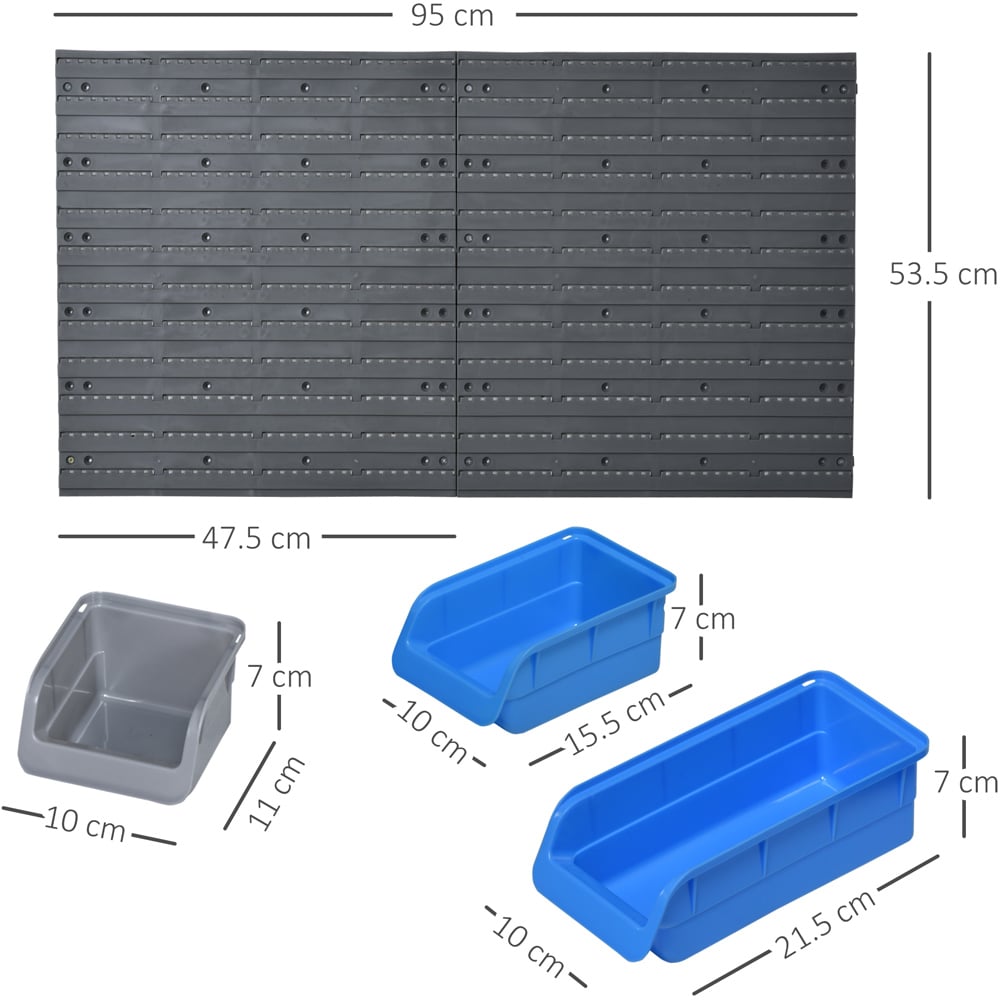 Durhand 44 Piece Blue On Wall Tool Organiser Image 8