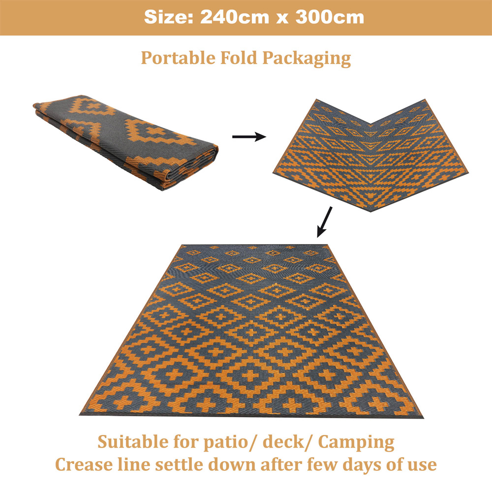 Green Decore Bettina Charcoal Grey and Yellow Ochre Outdoor Rug 240 x 300cm Image 7