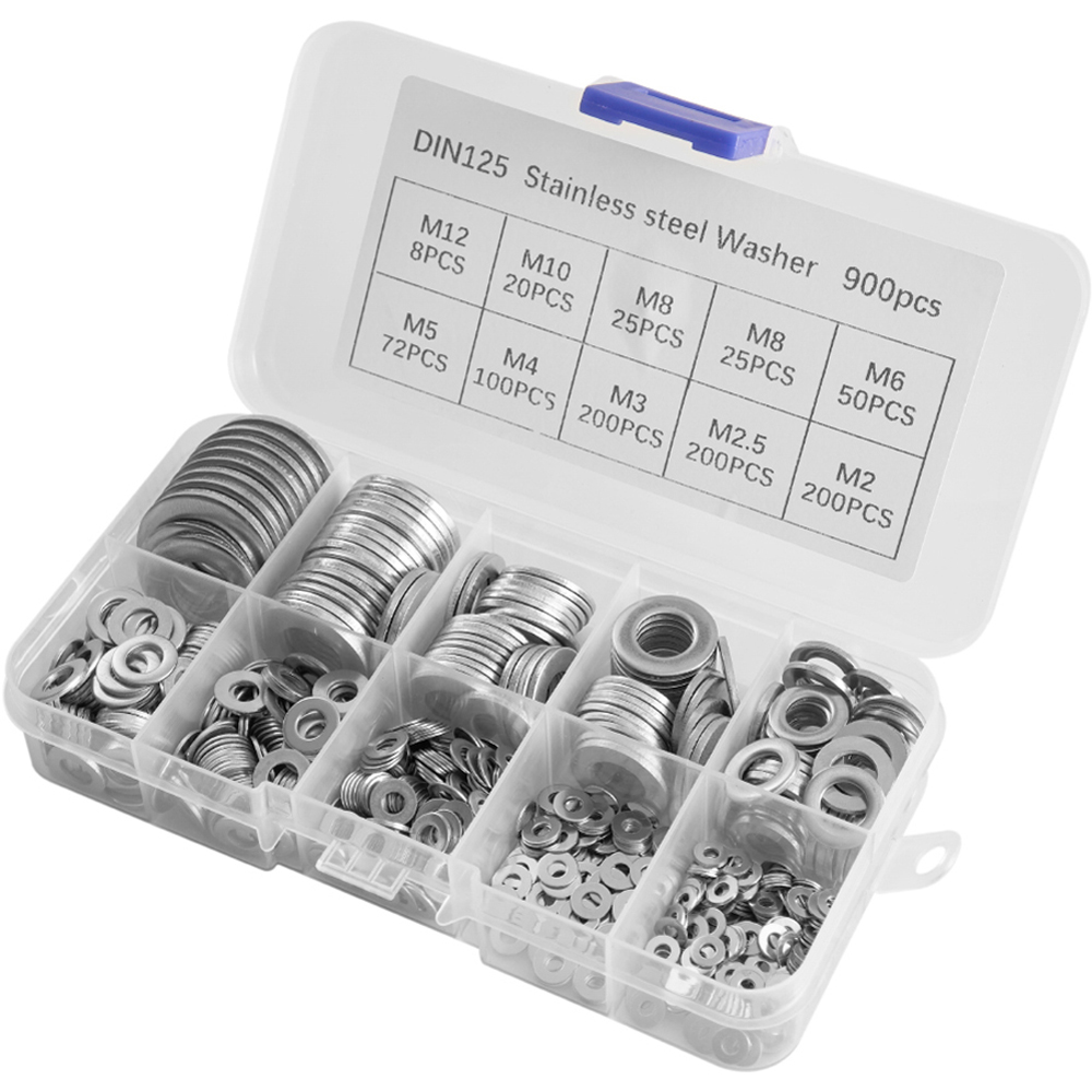 Living and Home 900 Piece 304 Stainless Steel Flat Washers Set Image 4