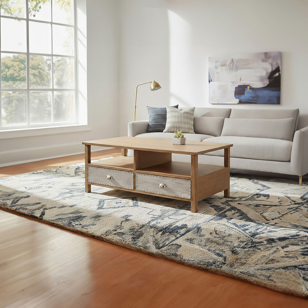 Premier Housewares Shoreditch 2 Drawer 2 Shelf Coffee Table Image 4