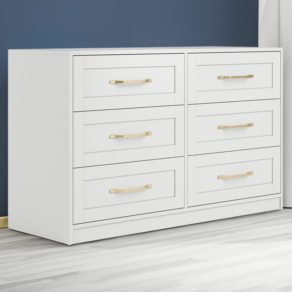 Austen 6 Drawer White Chest of Drawers Image 1