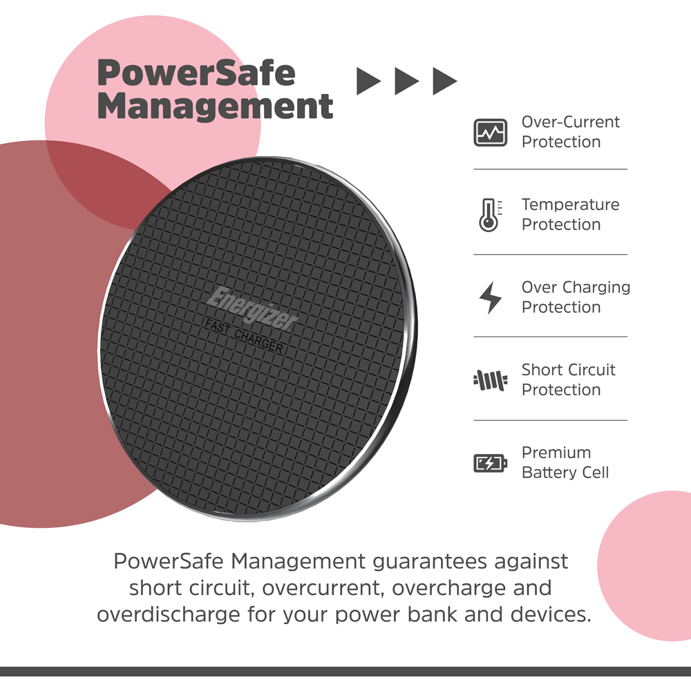 Energizer Black QI Wireless Charging Pad 15W Image 9