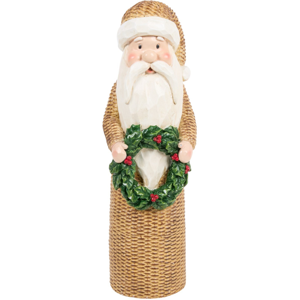 Rattan Effect Santa Decoration Image 3
