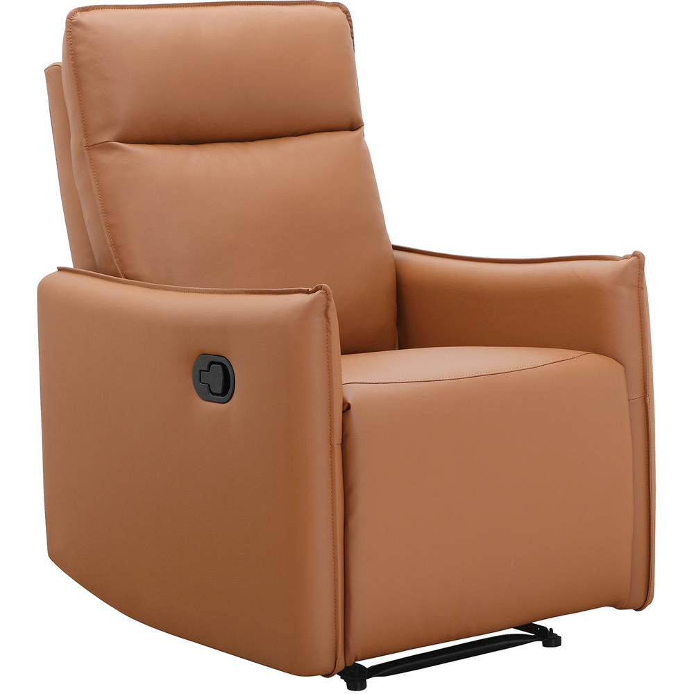 Dorel Lugo Cognac Faux Leather Manual Recliner Armchair Image 2