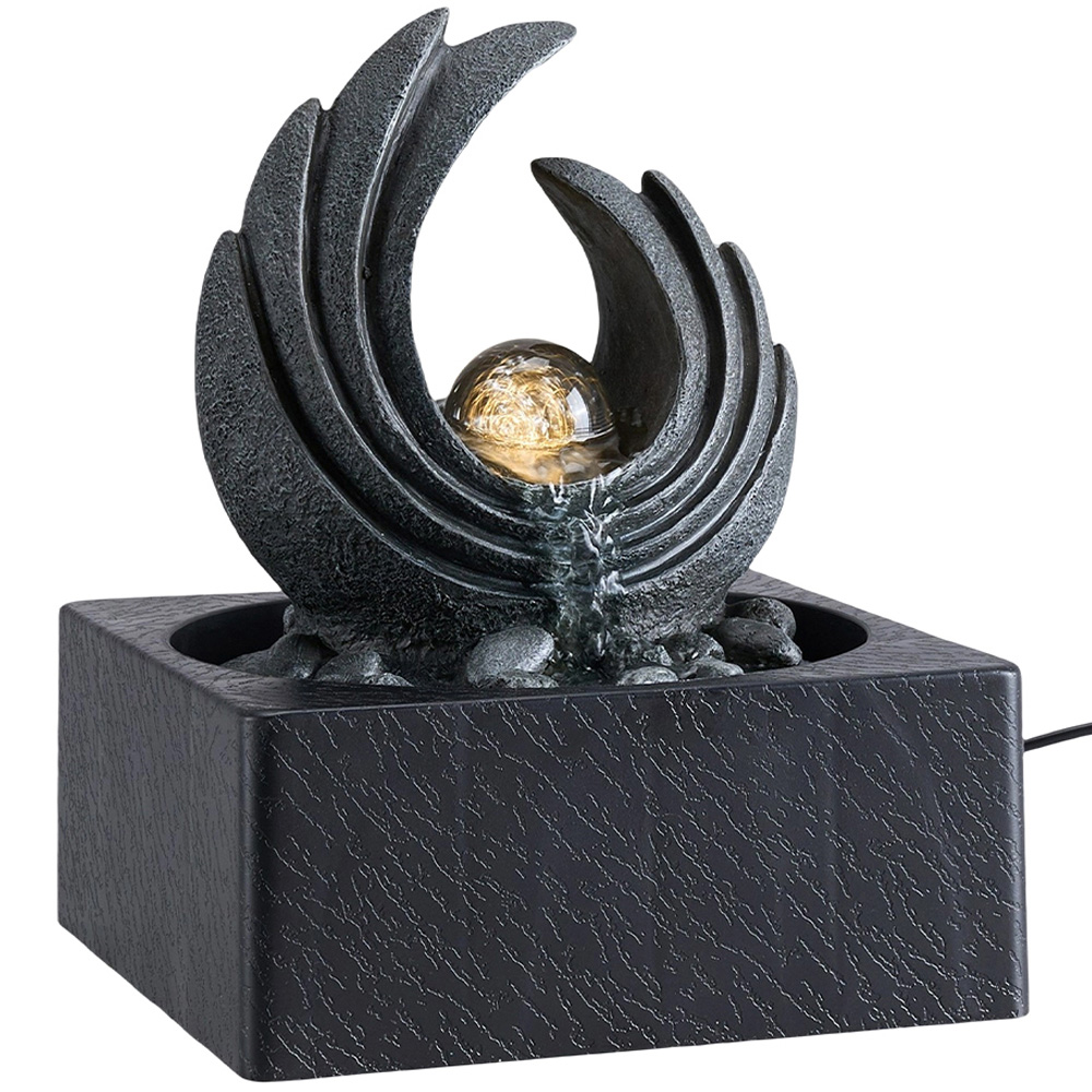 Living and Home LED Light Central Sphere Streamlined Water Fountain Image 1