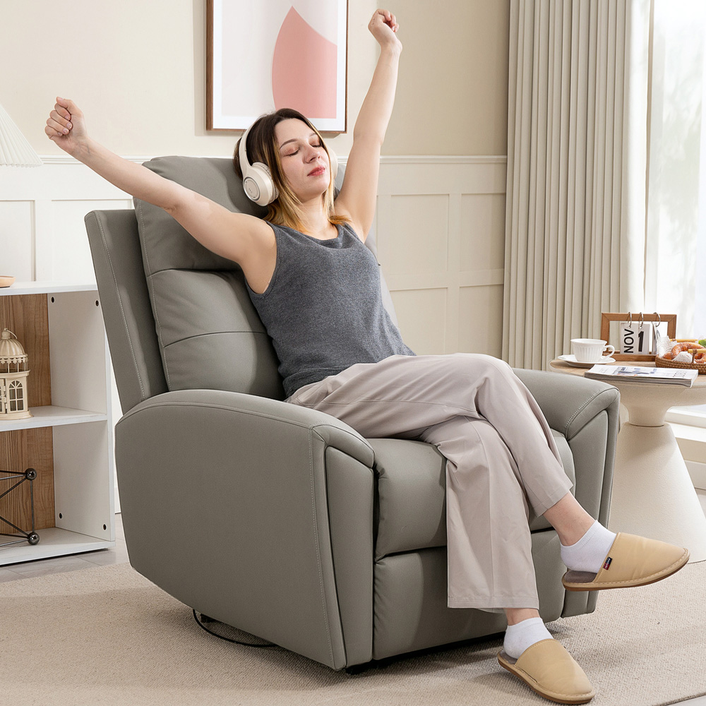 HOMCOM Grey Manual Recliner Armchair Image 3