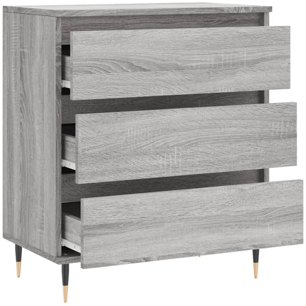 vidaXL 3 Door Grey Sonoma Wooden Sideboard Image 6
