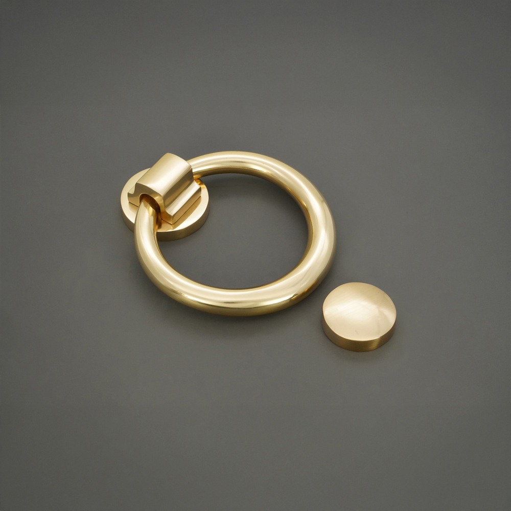 Spira Brass Polished Brass Ring Door Knocker Image 4