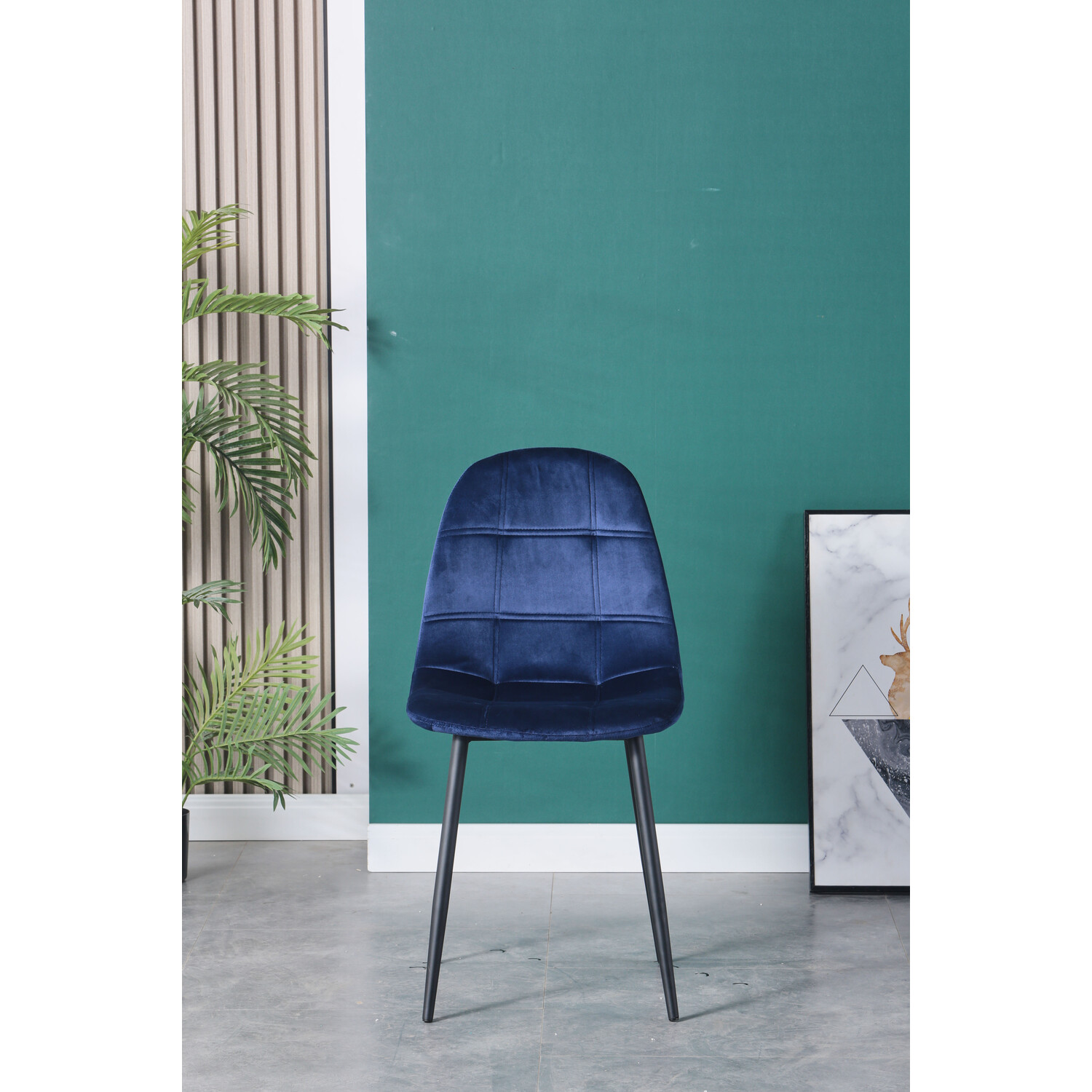 Ziva Navy Cream Pair Of Chairs Image 4
