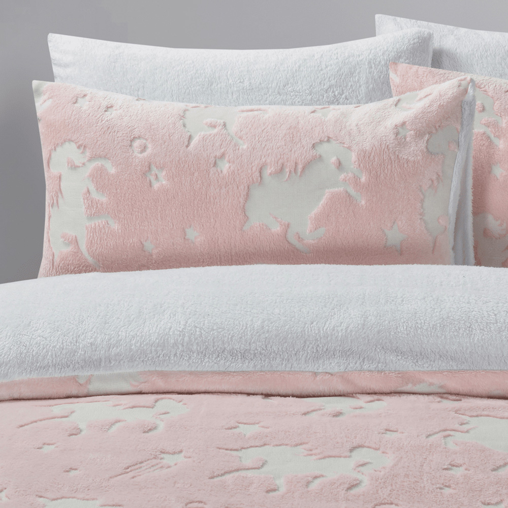 Velosso Single Pink Glow in the Dark Unicorn Duvet Set Image 3