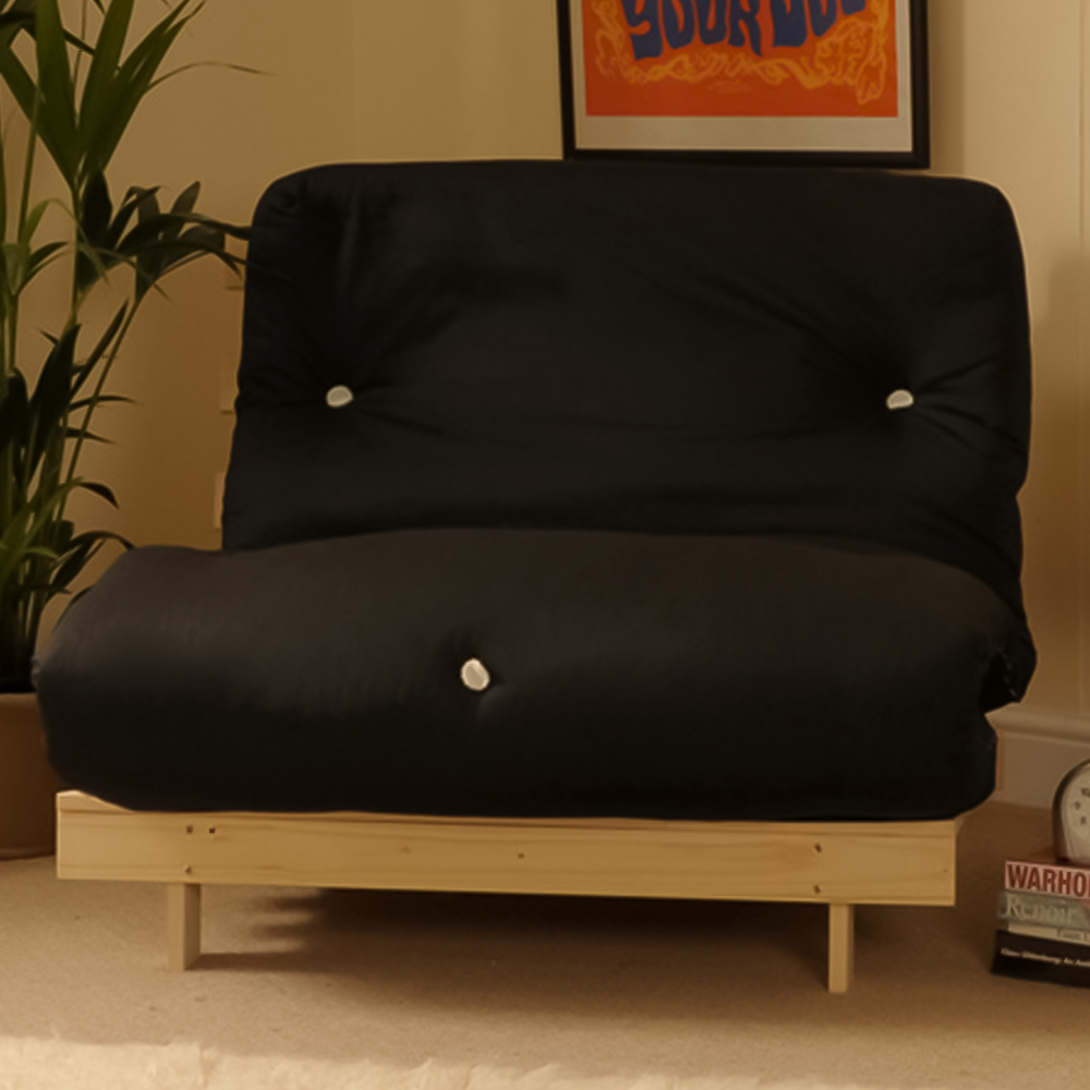 Brooklyn Double Sleeper Black Futon Base and Mattress Image 1