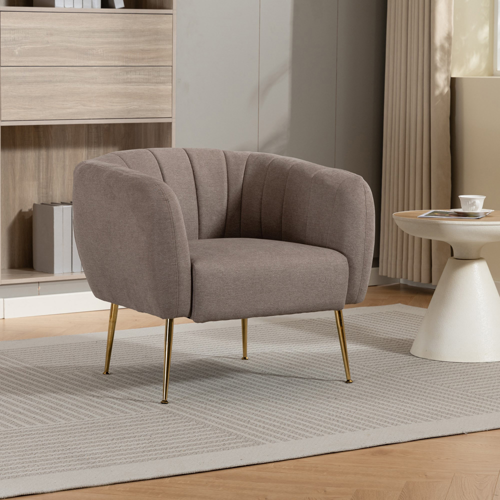 Artemis Home Stanton Brown Fabric Shell Accent Chair Image 4