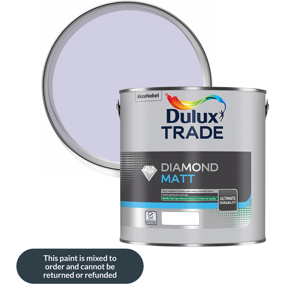 Dulux Trade Gentle Lavender Walls and Ceilings Diamond Matt Paint 2.5L Image 1