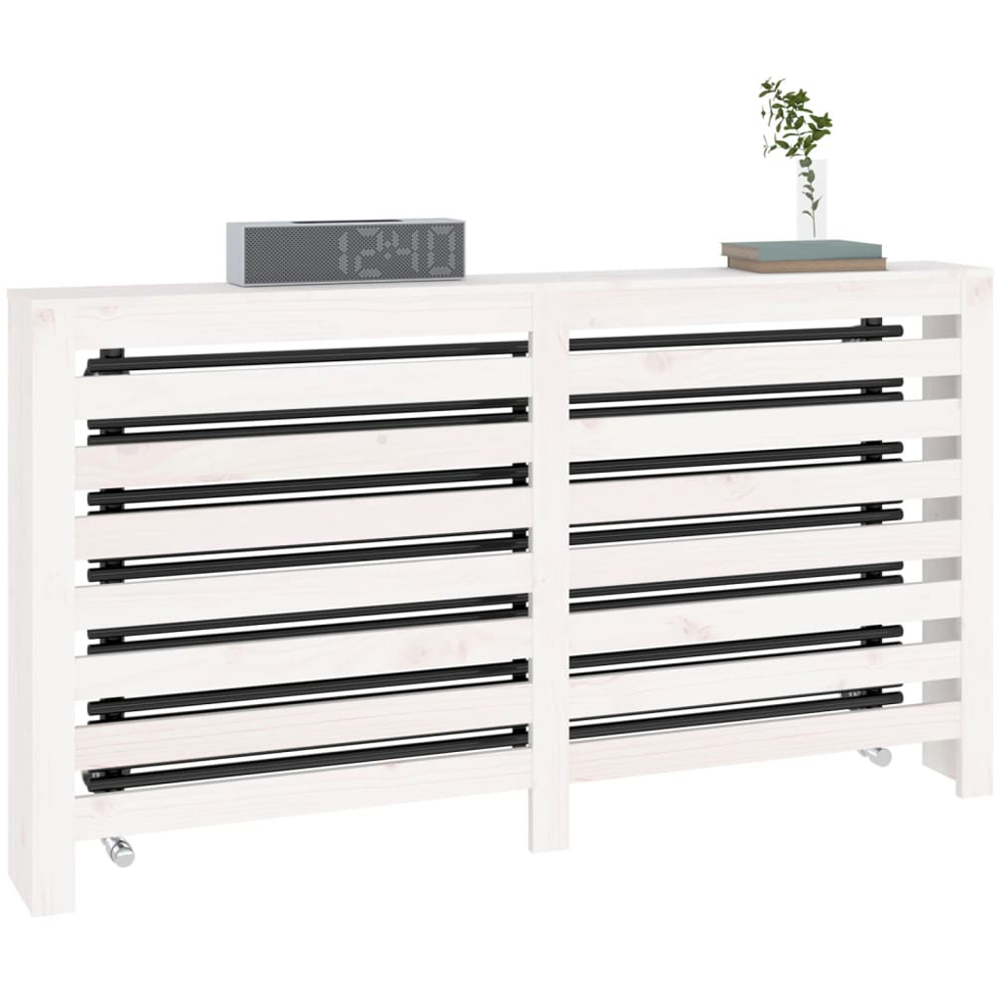 vidaXL White Solid Pine Wood Radiator Cover 153 x 19 x 84cm Image 3