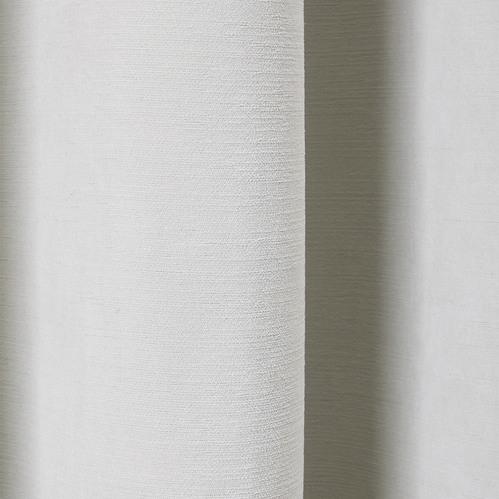 Living and Home Solid Beige White Blackout Chenille Curtains 117 x 183cm Image 5