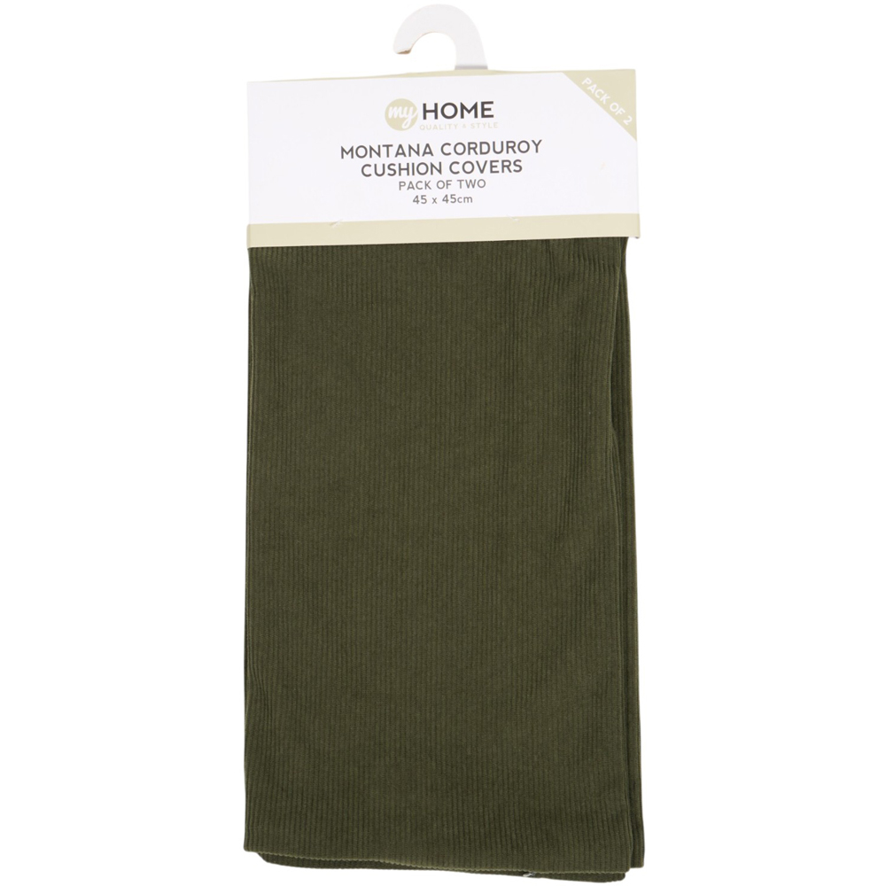 Montana Corduroy Cushion Covers Green Image 2