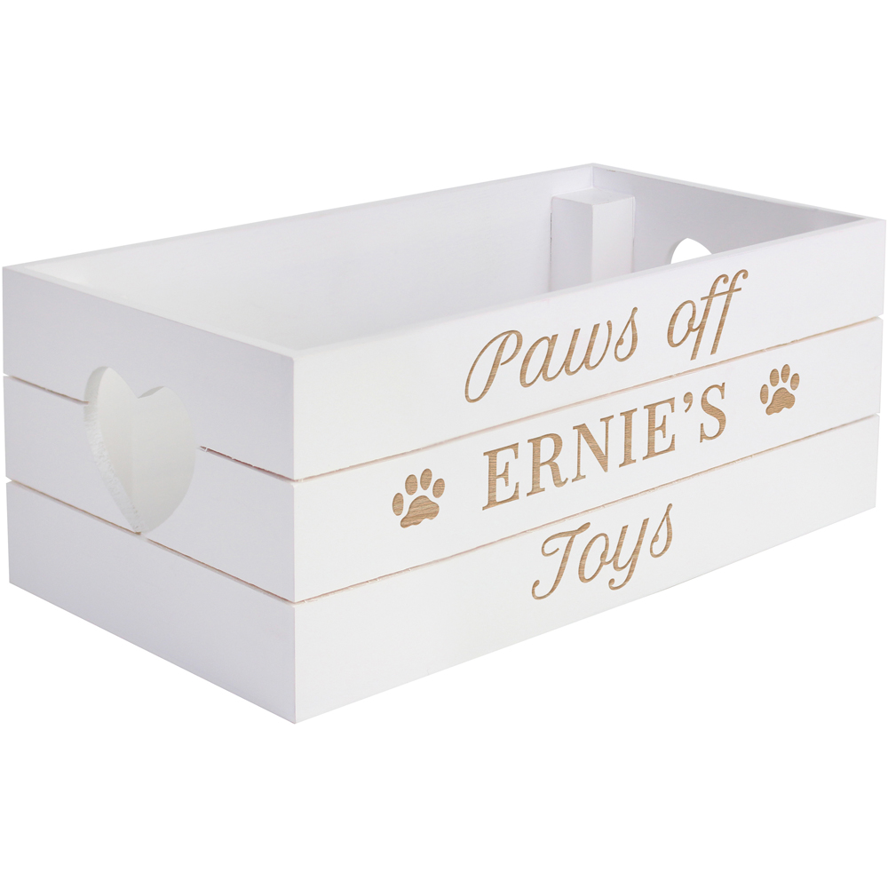 Personalised Memento Pets White Wooden Crate Image 1