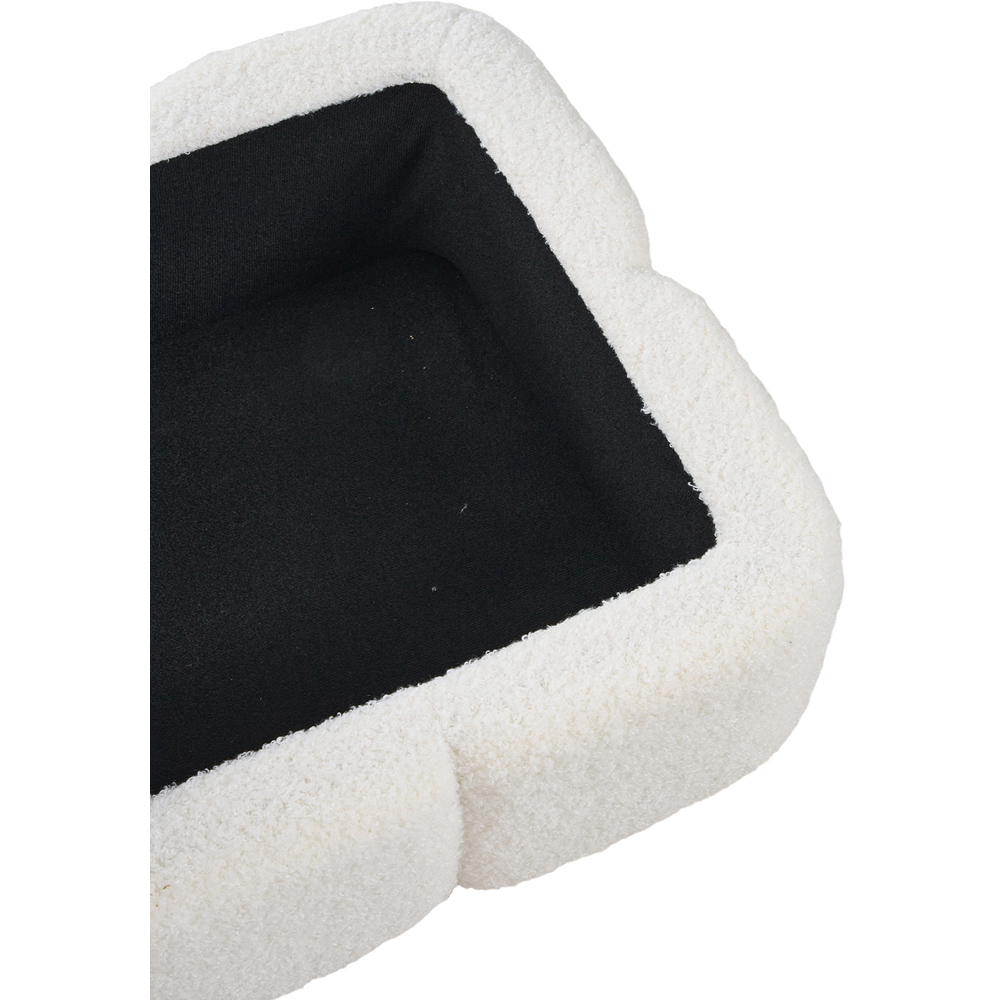 Living and Home White Teddy Fleece Segmented Storage Ottoman with Lift-Up Lid Image 3