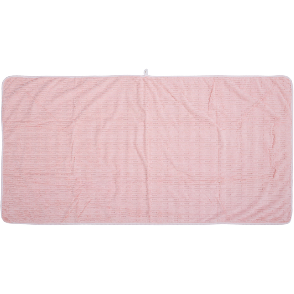 Living and Home Soft Coral Fleece Multicolour Bamboo Texture Bath Towel Set of 4 Image 4