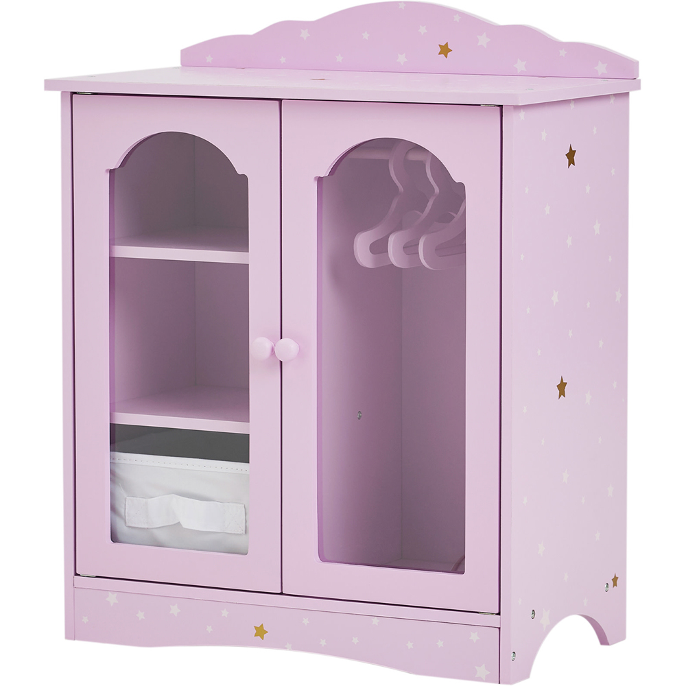 Teamson Kids Olivia's Little World 2 Door Twinkle Stars Princess Fancy Closet with 3 Hangers Image 1